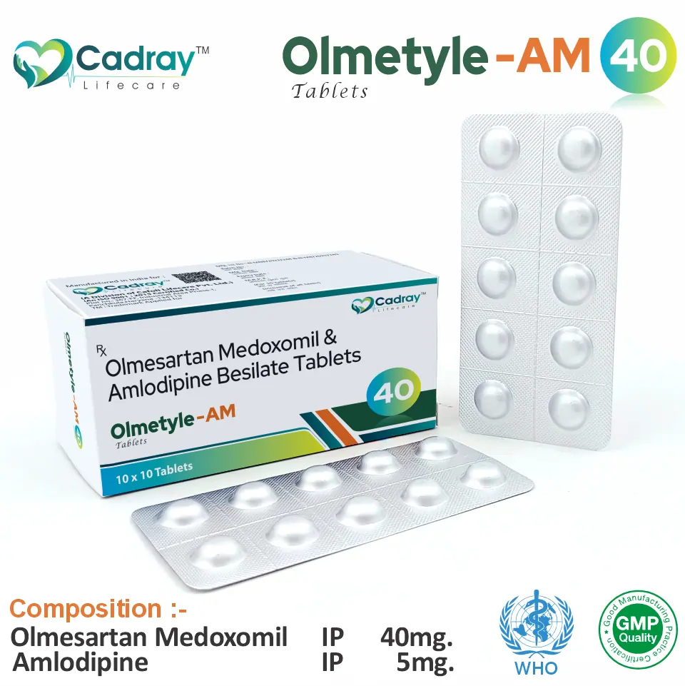 Olmesartan 40mg + Amlodipine 5mg Tablet | Antihypertensive Segment | Best Price for PCD Pharma Franchise